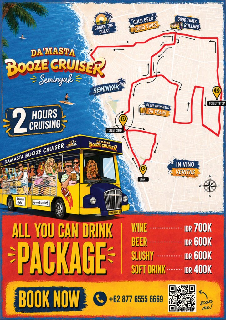 Friends enjoying the Bali beer bus experience